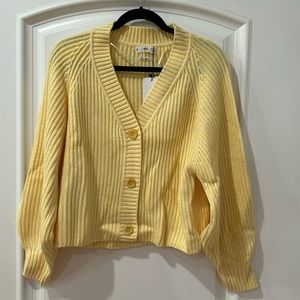 MANGO knit cardigan Jasper on yellow Wool blend women’s size M